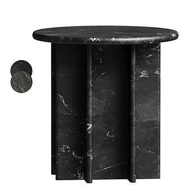 Pasar Round Black Marble Side Table
