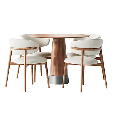 Set Oleandro wood chair and table