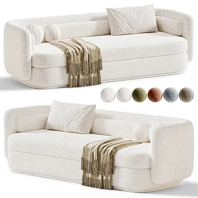 Gray Boucle Contemporary Sofa by Oroa
