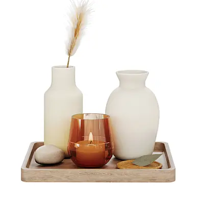 N2 Japandi Decor Set — Vases, Candle and Tray