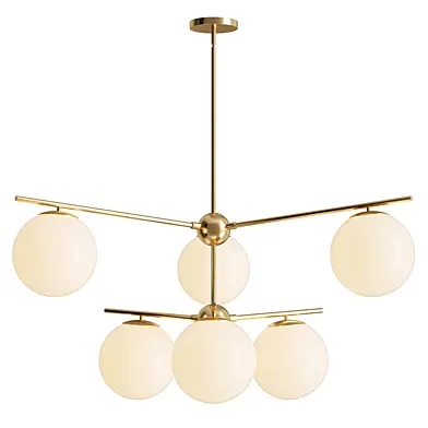 Funky Linear Sputnik Opal Glass Globe Tier Bubble Chandelier
