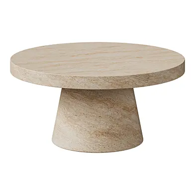 Pisa Pedestal Travertine look Coffee Table - Indoor & Outdoor Table