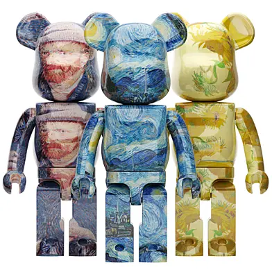 bearbrick van gogh figurine
