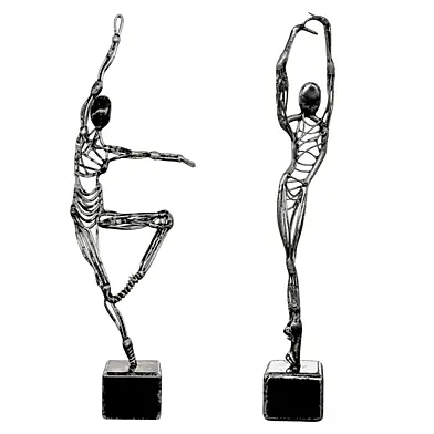 Abstract Metal dancer sculpture set