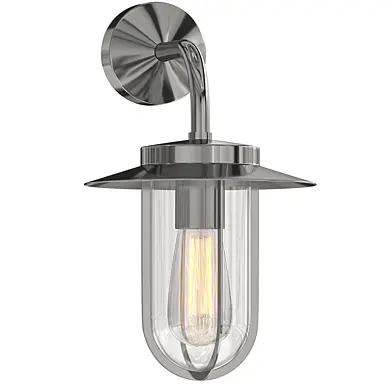 Outdoor wall lamp in zinc and glass