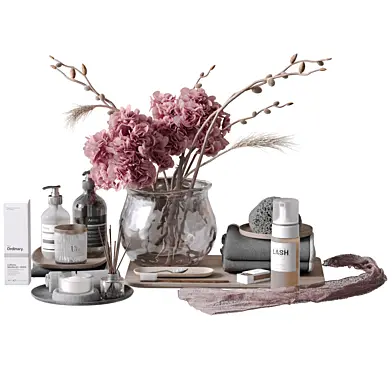 pink & gray bathroom accessories set 03
