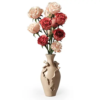 Bouquet Rose Flowers on the Decorative Vase 448