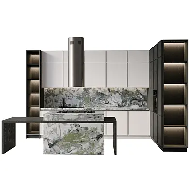 modern black & white & green kitchen set12