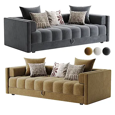 Boss Velour Monolith Gray Sofa