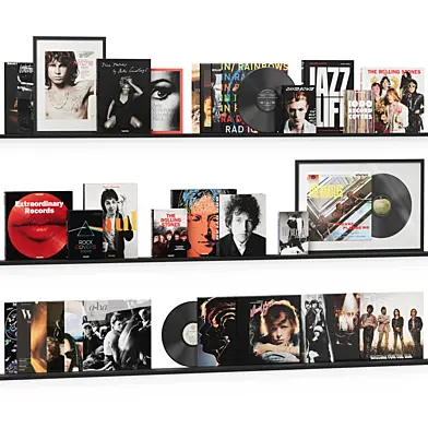 Decorative set 001: Books and Vinyl records