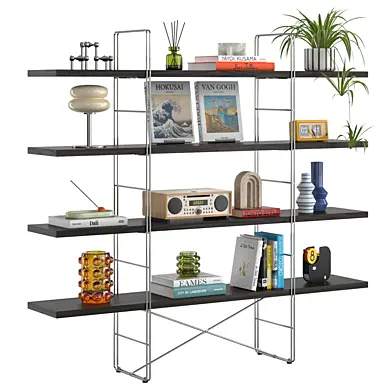 2 Стеллаж Ikea Enetri/Byakorre с декором в стиле mid century