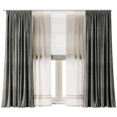 Rod Curtains with Roman blinds 144 HBH corona