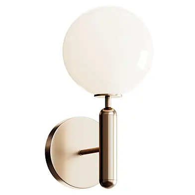 Decorica White and Gold LED Glass Globe Indoor Wall Sconce