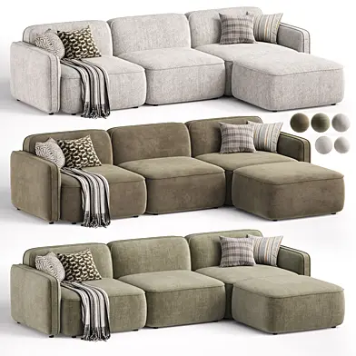 Travie 111 9  Wide Corduroy Velvet Modular Sectional