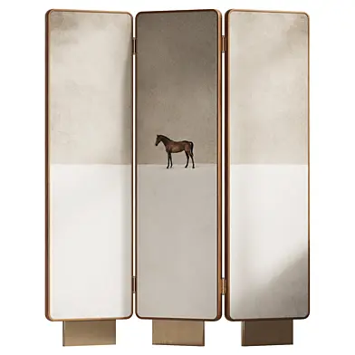 Vintage Style Painted Panel Screen