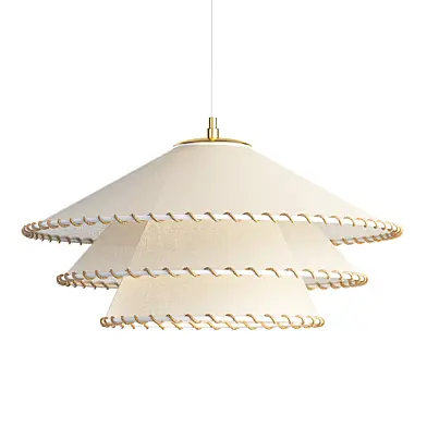 Modern Minimalist Iron Twine Disc Parchment 1-Light Pendant Light