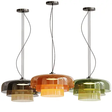 Nordic Medieval Glass Pendant Lights 3 Layers