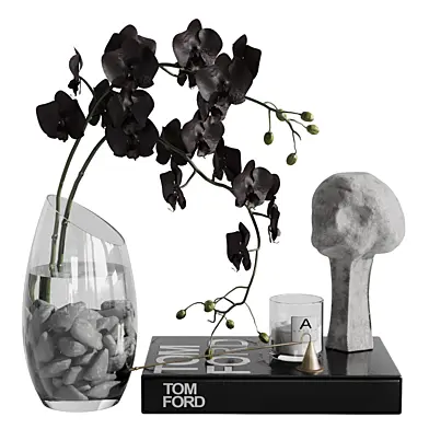 Black Orchid Flower set 212