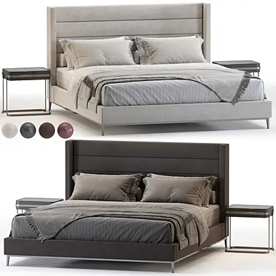 RH Italia Fabric Horizontal Channel Shelter Bed - Metal Base