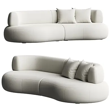Mid Century Modern Sectional Curved Sofa Couch