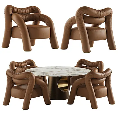 Rugiano Abbraccio armchair Ring table set