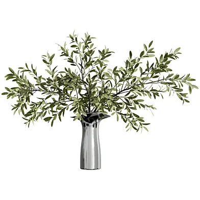 Olive Branch Bouquet in Stainless Steel Vase 149