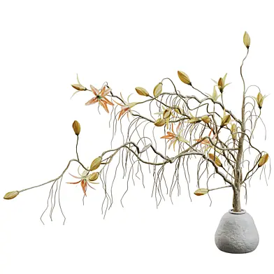 Minimal Magnolia flower Bouquet in Vase 007
