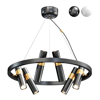 Avenila Black Modern Designer Circle Ring Light Tube Pendant Chandelier 6