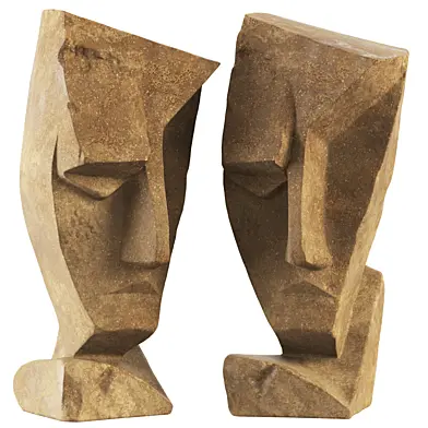 Abstract face made of stone