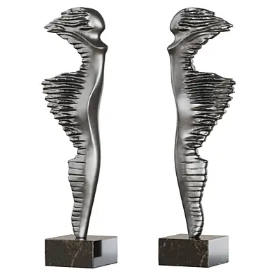 Abstract metal sculpture of a woman