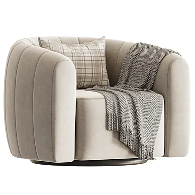 Fitz Channeled Russet Velvet Swivel Chair