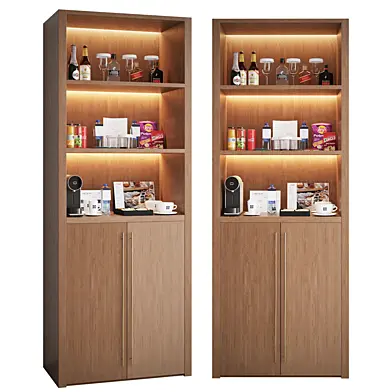 Minibar cabinet in the hotel
