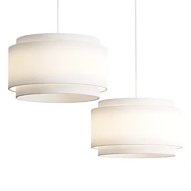 Avery Natural Linen Double Drum Pendant Light