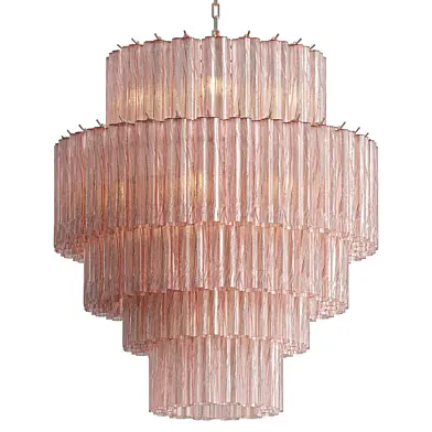 Calora Tube Cascade Drum Murano Glass Chandelier