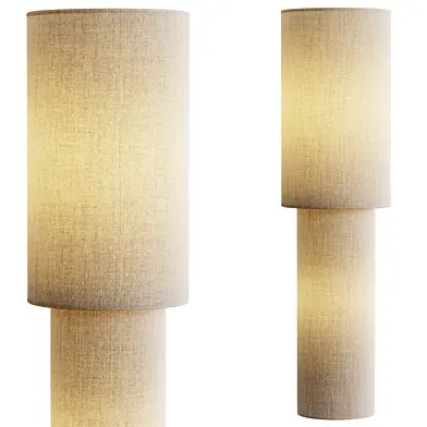 Beige Fabric Floor Lamp Modern Minimalist Textile Standing Light