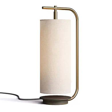 Linen and Faux Leather Lamp