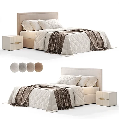 Rectangular Upholstered Headboard Bed