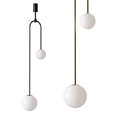 Modern White Globe Glass Metal Pendant Lamp