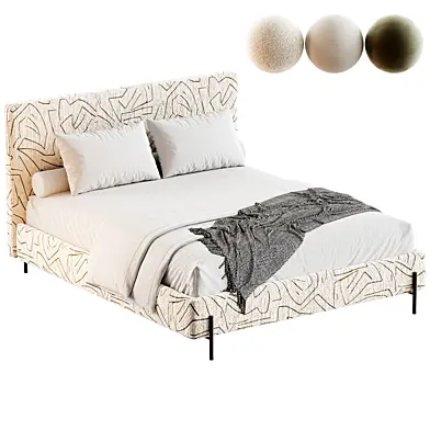 Emmett Nontufted Bed  Metal Legs
