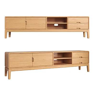 Ash Solid Wood Simple Floor TV Cabinet 180