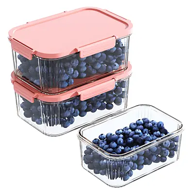 Three boxes of blueberries