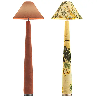 Lulu Printed Fabric Upholstered Empire Floor Lamp