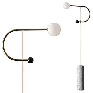 Square In Circle Orb 2 Floor Lamp