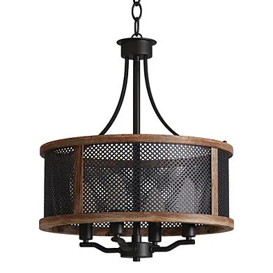 Light Pendant Farmhouse 4-Light Black Mesh Metal