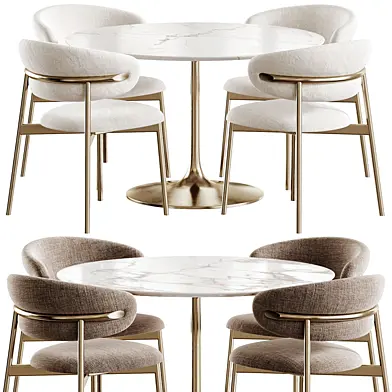 Nero White Marble Dining Table and Calligaris Oleandro Dining Chair