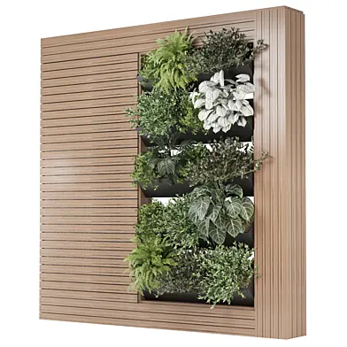 Wall Vertical Garden On wooden Base 2684