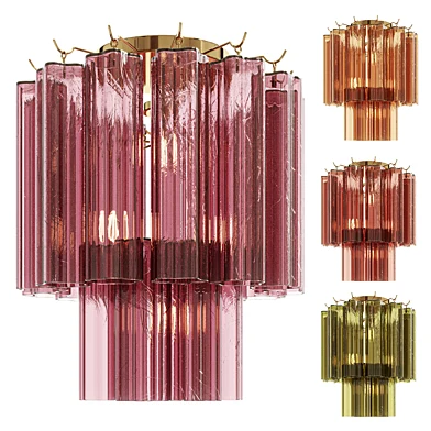 Pink Glass Tubes Murano Ceiling Lamp