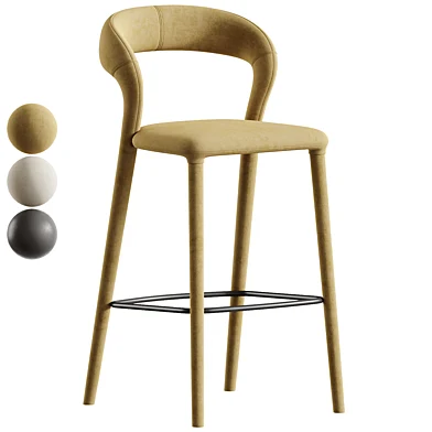 Velour bar stool Sama