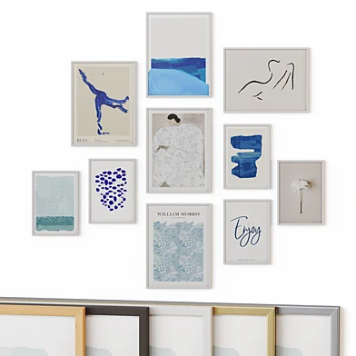 Картины 154 Синий голубой и белый