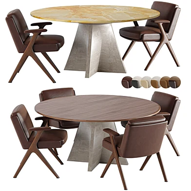 Lilliam Chair & Brutalist Table by Minotti